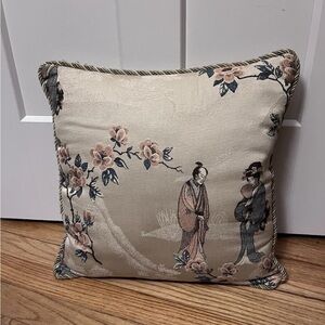 Vintage Dakotah Tapestry Pillow Asian Sakura Geisha